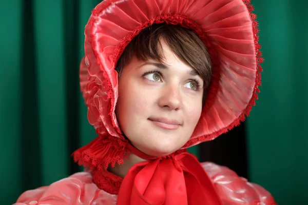 Portret van de vrouw in het rood — Stockfoto