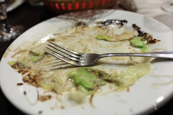 Plate with leftovers — Stock Photo, Image