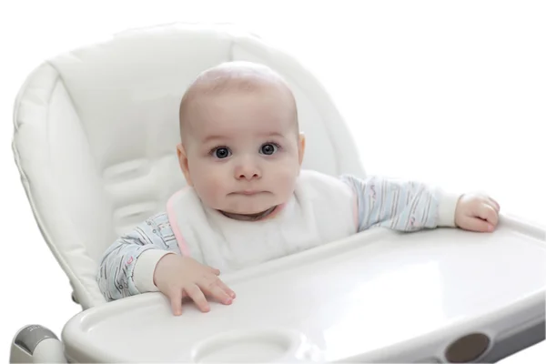 Baby in highchair — Stock Photo, Image