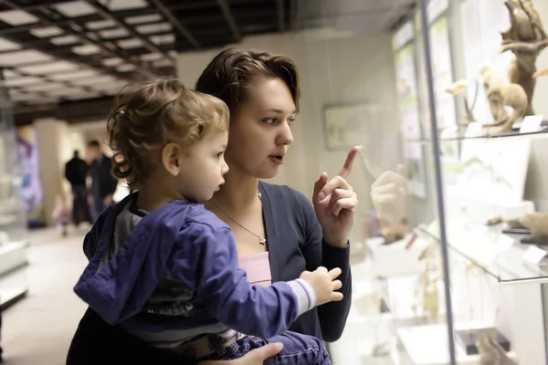 Family at historical museum — Stock Photo, Image