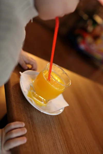 Child drinking juice — Stock Photo, Image