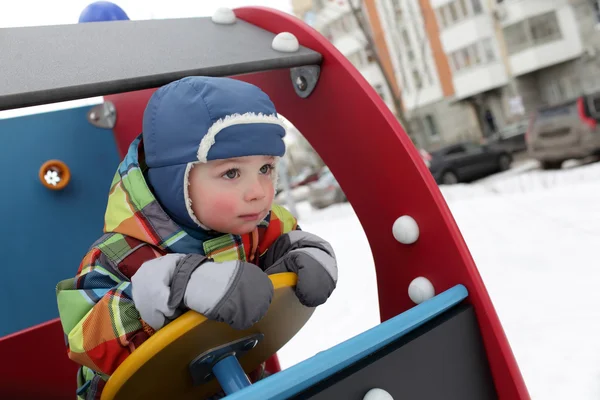 Kid körning — Stockfoto