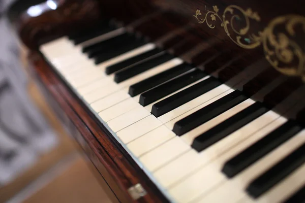 Dettagli della tastiera del pianoforte — Foto Stock