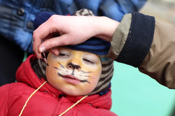 Cara pintura tigre — Foto de Stock