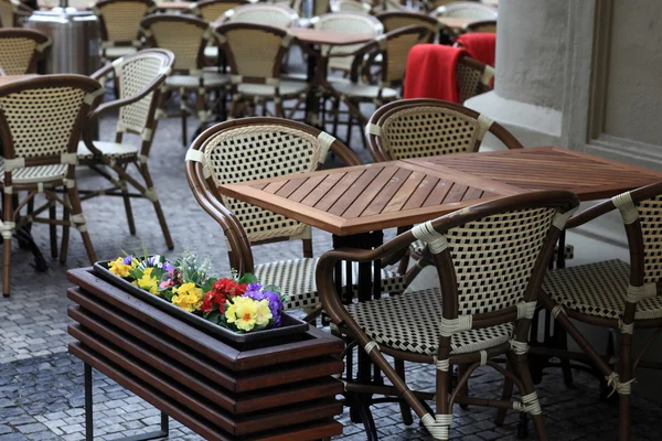 Café im Freien in Prag — Stockfoto