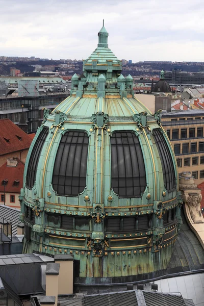 Dome of municipal house in Prague — Stock Photo, Image