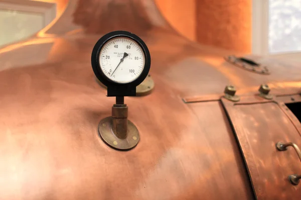 Old thermometer on the tank — Stock Photo, Image