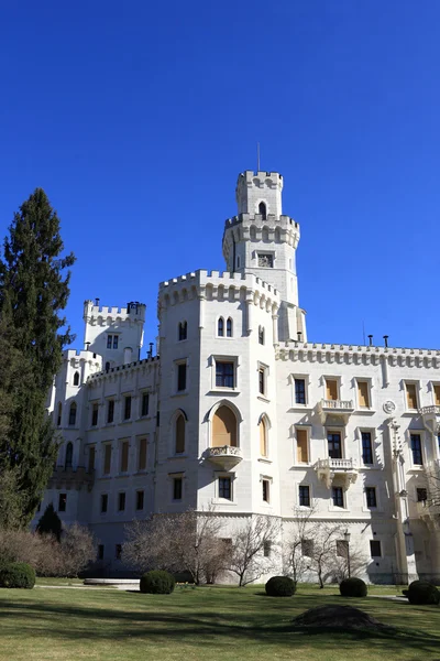Elewacji zamku w miejscowości Hluboká nad vltavou — Zdjęcie stockowe