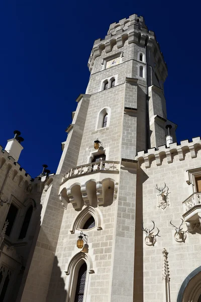 Пейзаж башни замка в Глубока-над-Влтаву — стоковое фото