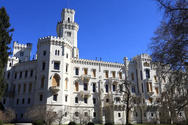 Widok na zamek w miejscowości Hluboká nad vltavou — Zdjęcie stockowe