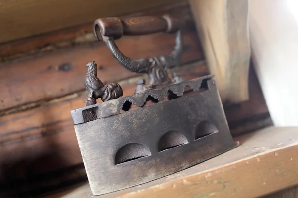 Antique original vintage cast flat iron — Stock Photo, Image