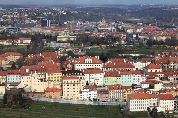 Landscape of residential quarter from Petrin hill — Stock Photo, Image