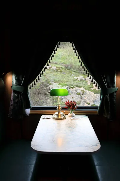 Interior Empty Compartment Retro Train Carriage Russia — Stock Photo, Image