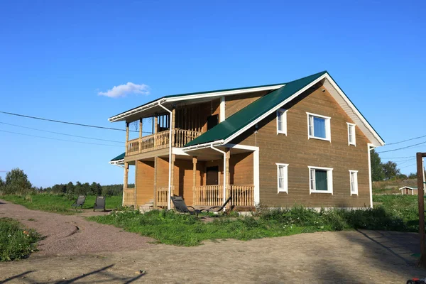 Blick Auf Die Hütte Dorf Sommer Karelien — Stockfoto