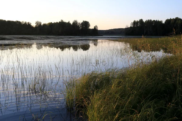 Paisaje Del Lago Atardecer Verano Karelia — Foto de Stock