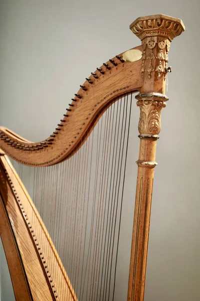 Zicht Oude Harp Muurachtergrond — Stockfoto