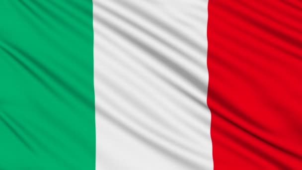 Bandiera italiana, con struttura reale di un tessuto — Video Stock