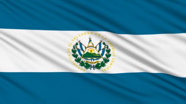 Drapeau salvadorien, avec structure réelle d'un tissu — Video