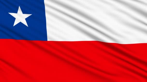Флаг Чили, с реальной структурой ткани — стоковое видео