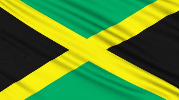 Drapeau jamaïcain, avec la structure réelle d'un tissu — Video