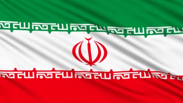 Bandera de Irán, con estructura real de un tejido — Vídeos de Stock
