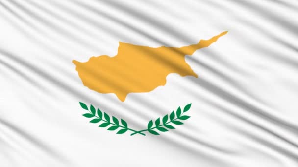 Vlag van Cyprus, met echte structuur van een stof — Stockvideo