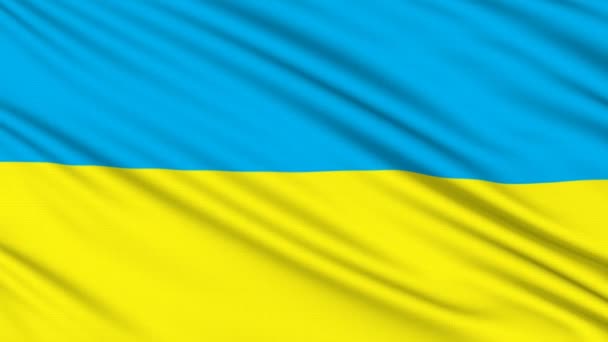 La bandera de Ucrania, con la composición presente de la tela — Vídeos de Stock