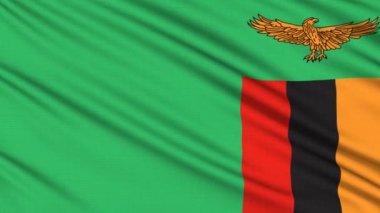 bir kumaş gerçek yapısı ile Zambiya bayrağı