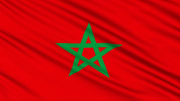 Drapeau Maroc, avec structure réelle d'un tissu — Video