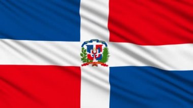 bir kumaş gerçek yapısı ile Dominik Cumhuriyeti bayrağı