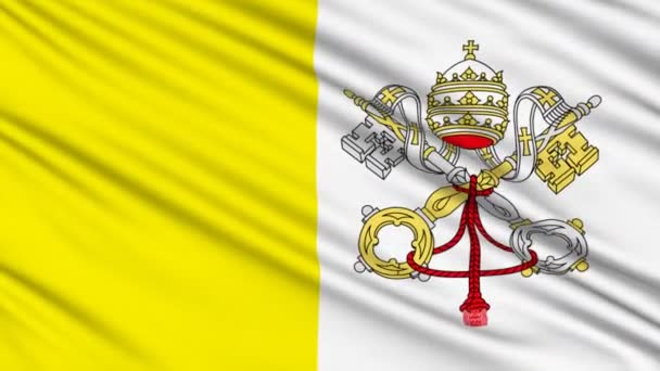 Bandera del Vaticano, con estructura real de un tejido — Vídeos de Stock