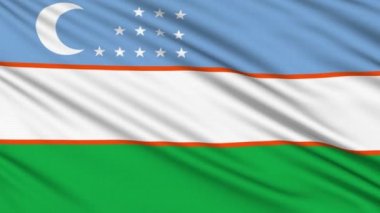 bir kumaş gerçek yapısı ile Özbekistan bayrağı