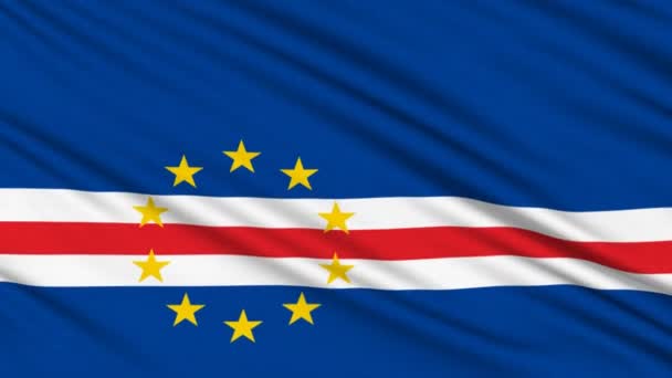Bandeira de Cabo Verde, com estrutura real de um tecido — Vídeo de Stock