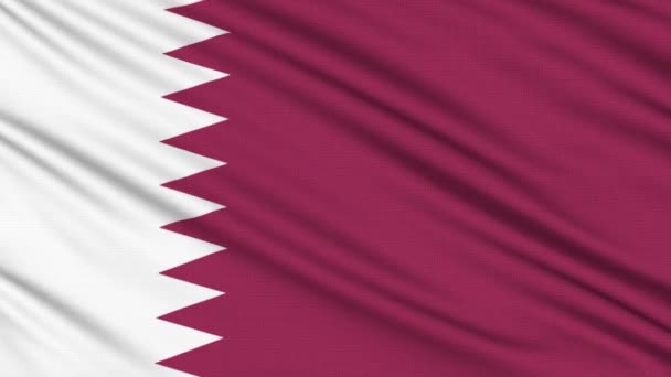 Bandera de Qatar, con estructura real de un tejido — Vídeos de Stock