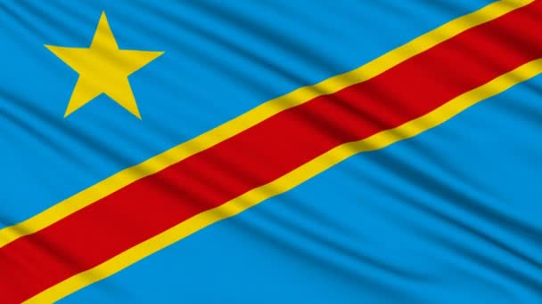 Drapeau Congo, avec la structure réelle d'un tissu — Video