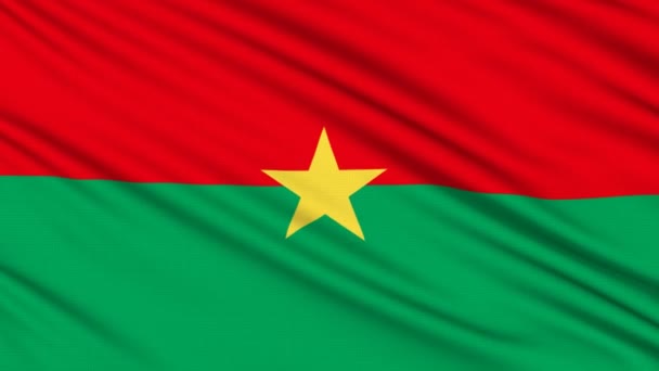 Σημαία της Μπουρκίνα Φάσο, με πραγματική δομή ενός υφάσματος — Αρχείο Βίντεο