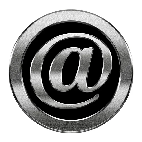 Email symbol silver, isolated on white background — Stock Photo, Image