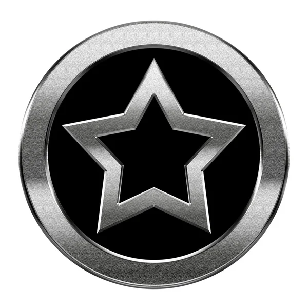Gwiazda ikona srebra, na białym tle. — Zdjęcie stockowe