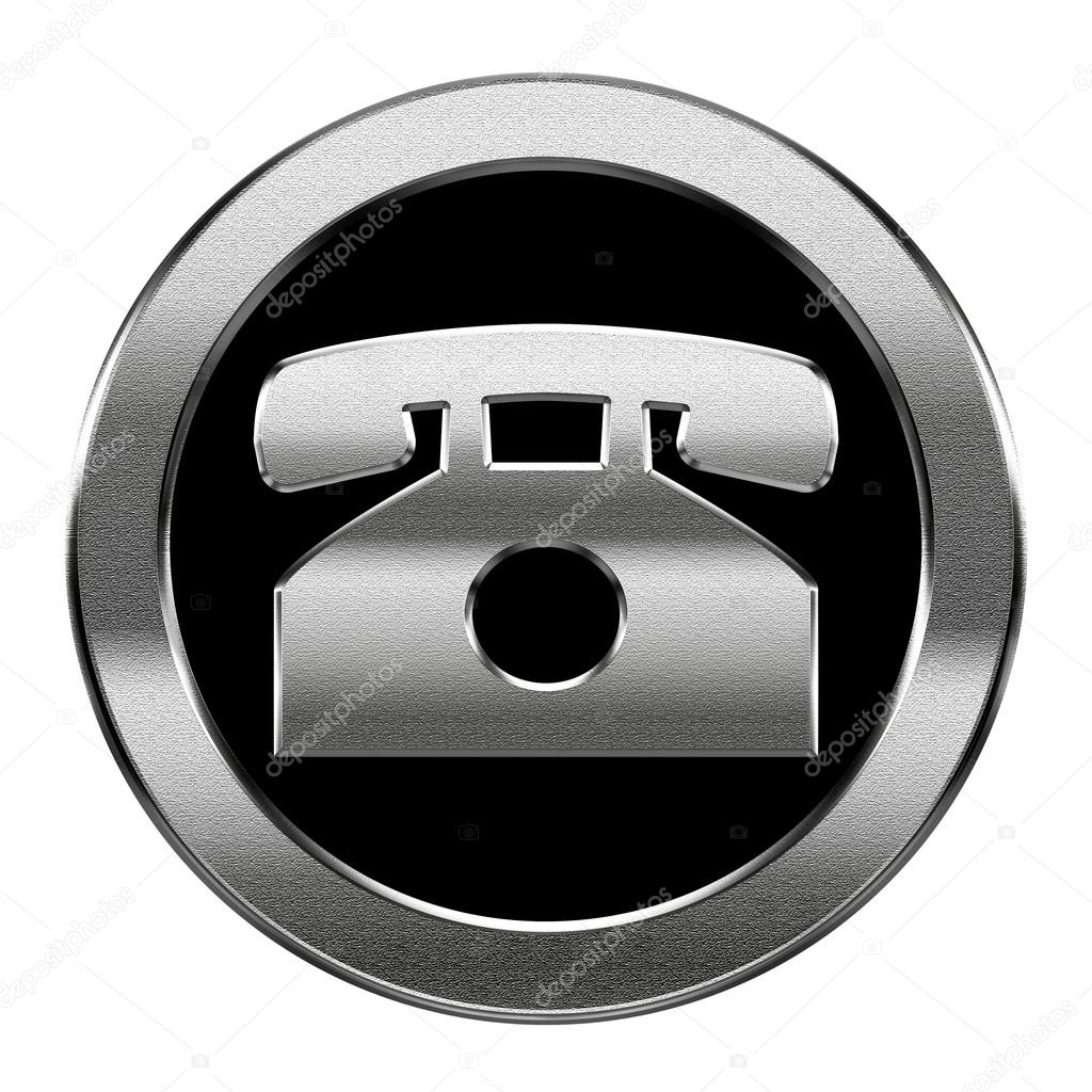 Phone icon silver, isolated on white background. — Stock Photo © zeffss
