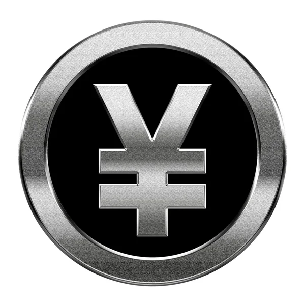 Yen-Symbol silber, isoliert auf weißem Hintergrund — Stockfoto