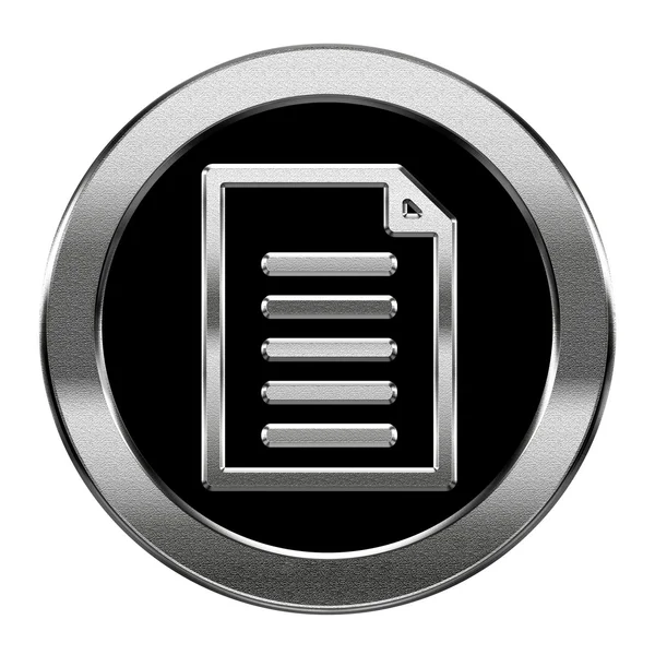 Document icon silver, isolated on white background — Stock Photo, Image