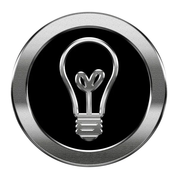 Light Bulb Icon silver, isolated on white background — Stock Photo, Image