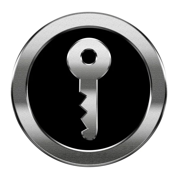 Key icon silver, isolated on white background — Stock Photo, Image