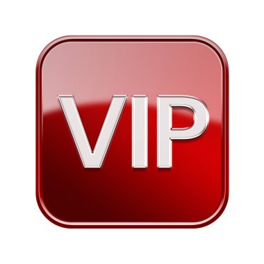 VIP simgesi kırmızı, beyaz zemin üzerine izole