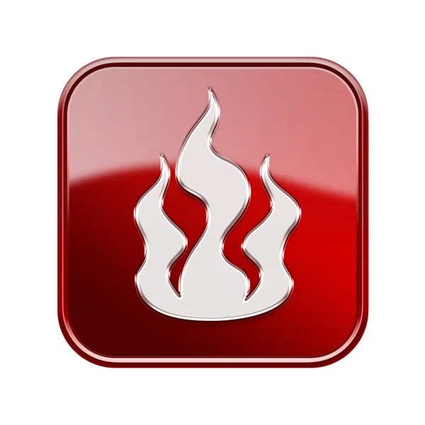 Icono de fuego rojo, aislado sobre fondo blanco — Foto de Stock