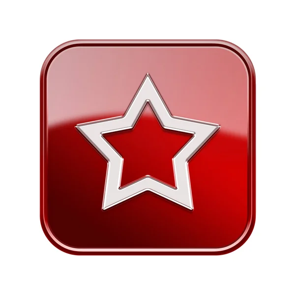 Star icon red, isolated on white background — Stock Photo, Image