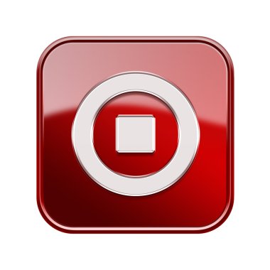 simge parlak kırmızı, beyaz zemin üzerine izole durdur