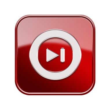 ileriye doğru simge parlak kırmızı, beyaz zemin üzerine izole geri sarma