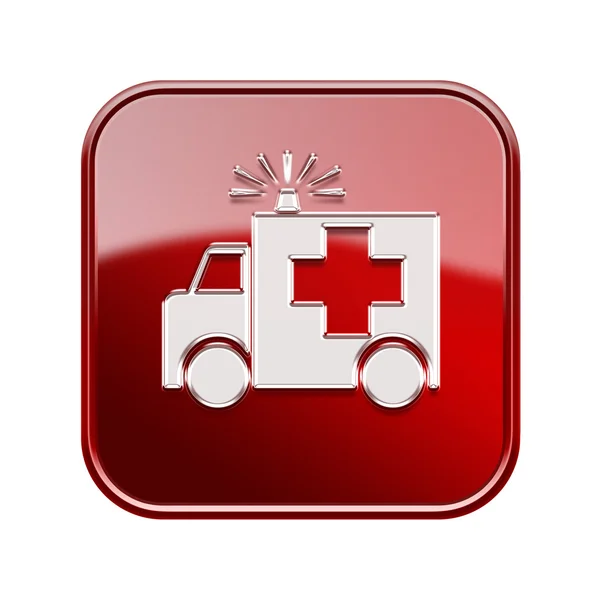 First aid icon glossy red, isolated on white background. — Stock Photo, Image