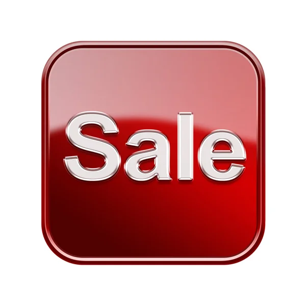 Prodej ikonu lesklý červený, izolovaných na bílém pozadí — Stock fotografie